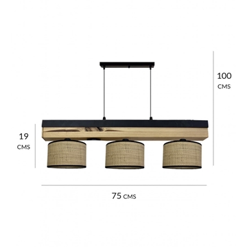 Colgante PALERMO negro, 3 luces - Imagen 2