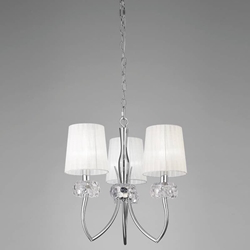 Lámpara de techo clásica LOEWE Cromo 3 pantallas - Imagen 1