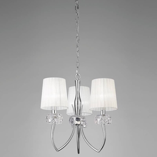 Lámpara de techo clásica LOEWE Cromo 3 pantallas - Imagen 1