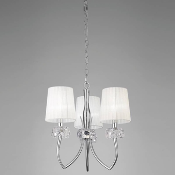 Lámpara de techo clásica LOEWE Cromo 3 pantallas - Imagen 1