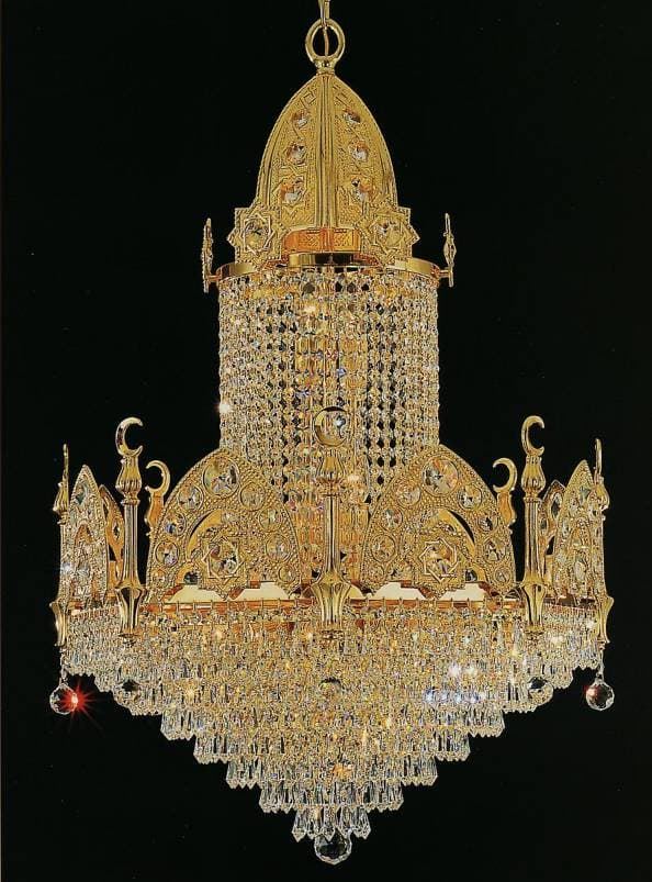 Lámpara de techo Estilo imperio Cristal Baño oro J. Vila - Imagen 1