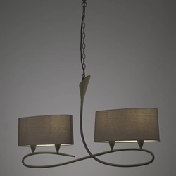 Lámpara de techo rústica LUA GIS CENIZA 2 pantallas - Imagen 1