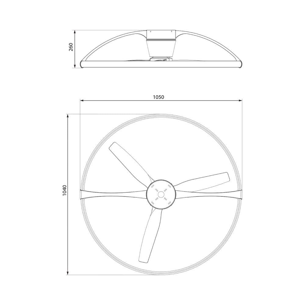 Plafón ventilador de techo LED Motor DC NEPAL Negro - Imagen 3