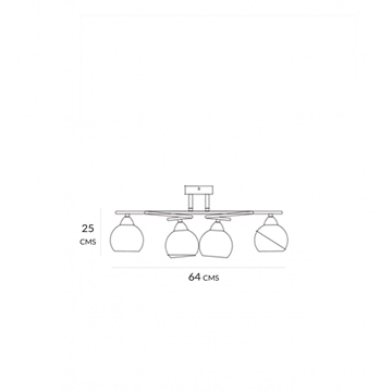 Semiplafón GALA Cuero, 4 luces - Imagen 2
