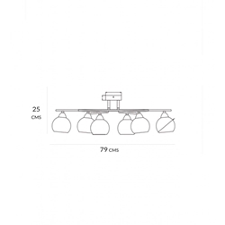 Semiplafón GALA Cuero 6 luces - Imagen 2