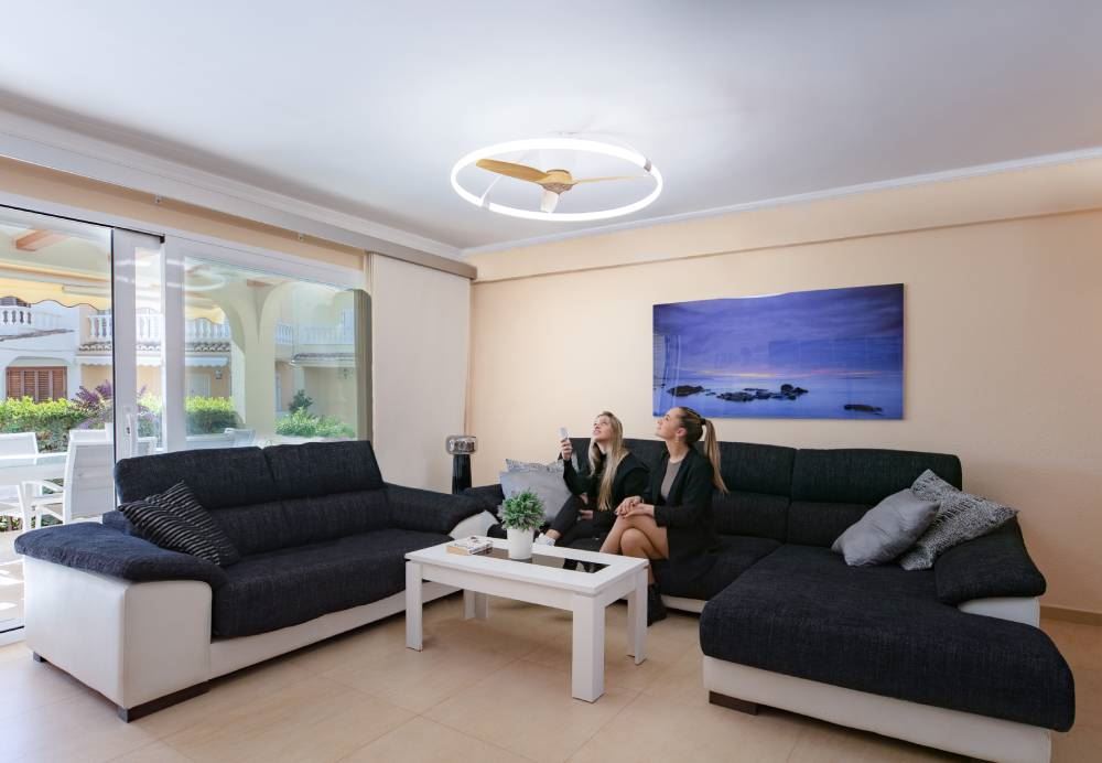 Ventilador de techo con luz LED Motor DC NEPAL Blanco/haya - Imagen 4