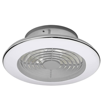 Ventilador de techo 25W Ø58,5cm plafón LED 55W ratán control remoto IP44 luz  REGULABLE y mando